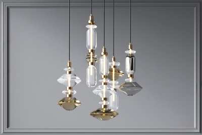 现代玻璃小吊灯3D模型下载